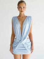 שמלת מיני דגם Drape